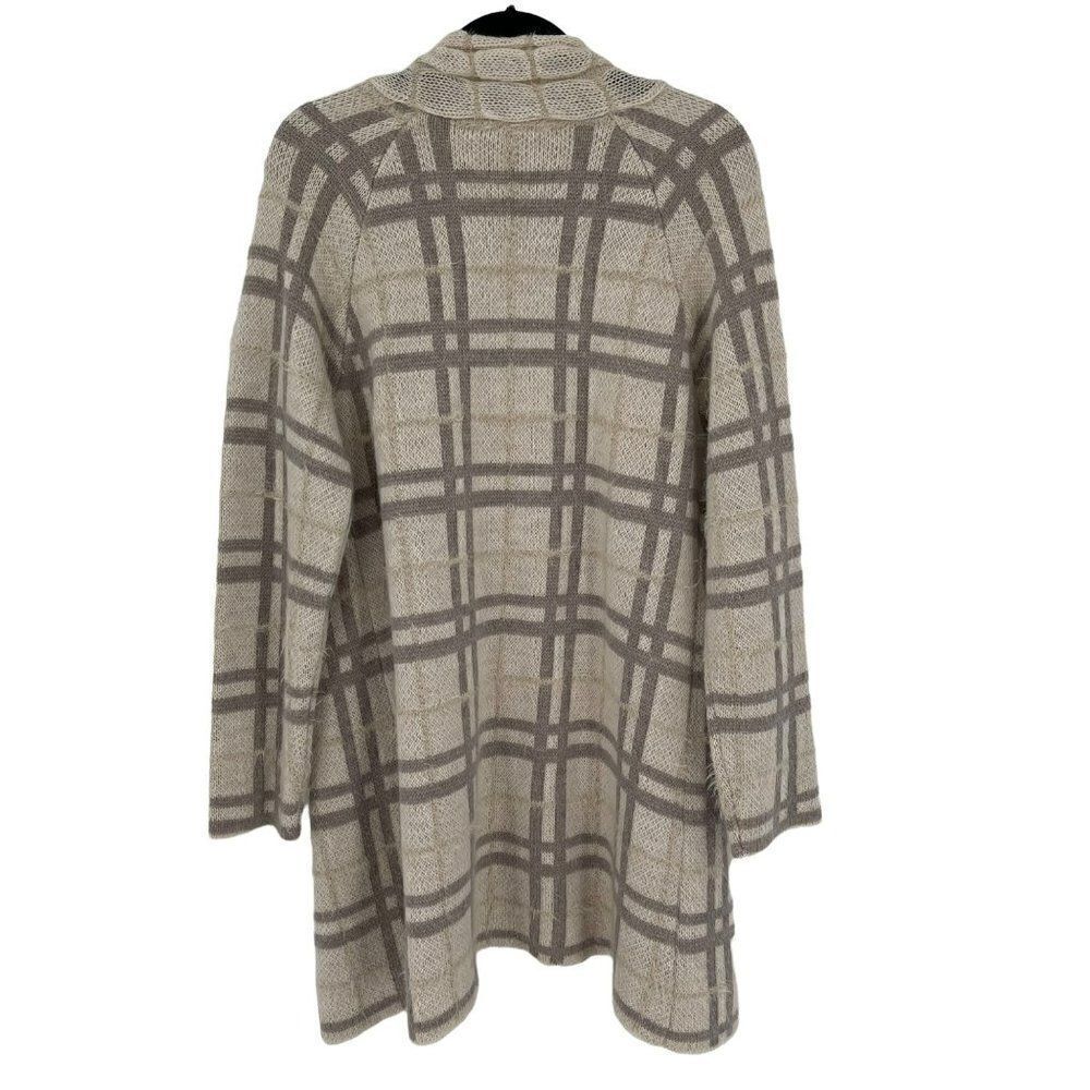 ‎Elisabetta Collection Mohair Wool Blend Open Front Cardigan Sweater Cream Large - Picture 5 of 9